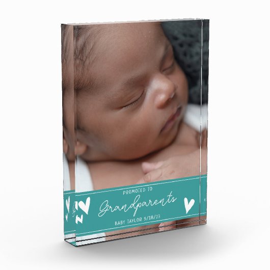 Grootouders Promoted Nieuwe Baby Script Keepsake Fotoblokken (Links)