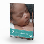Grootouders Promoted Nieuwe Baby Script Keepsake Fotoblokken (Rechts)