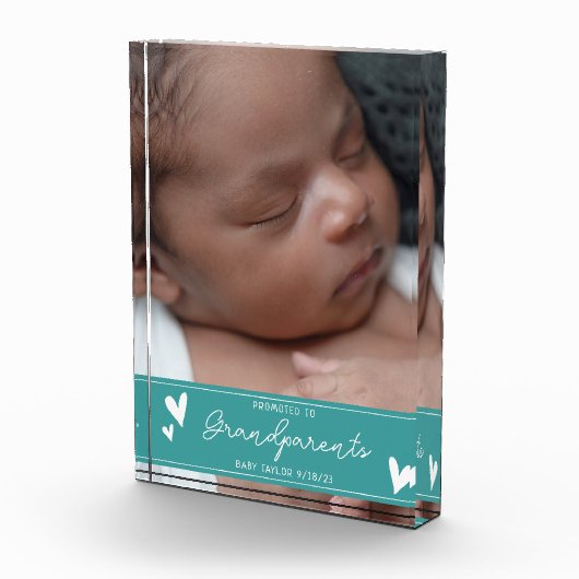 Grootouders Promoted Nieuwe Baby Script Keepsake Fotoblokken (Rechts)