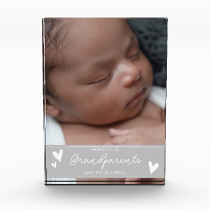 Grootouders Promoted Nieuwe Baby Script Keepsake Fotoblokken