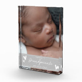 Grootouders Promoted Nieuwe Baby Script Keepsake Fotoblokken (Rechts)