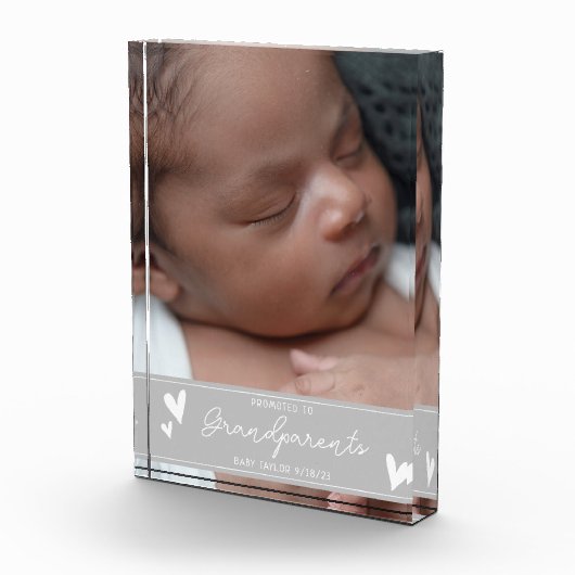 Grootouders Promoted Nieuwe Baby Script Keepsake Fotoblokken (Rechts)
