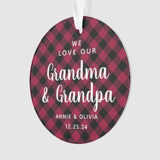 Grootouders Pset Holiday Foto met twee zijden Ornament (voorkant)