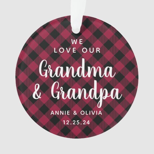 Grootouders Pset Holiday Foto met twee zijden Ornament (voorkant)