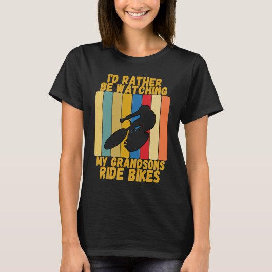  grootouders Rather Watch Grandsons Bike R T-shirt (Voorkant)