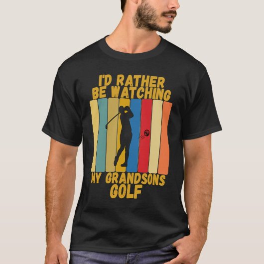  grootouders Rather Watch Grandsons Golf T-shirt (Voorkant)