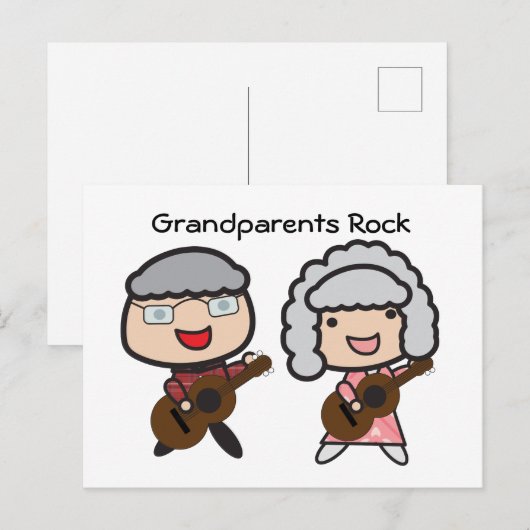 Grootouders Rock Grappige Grootouders Dag Gitaar Briefkaart (Voorkant / Achterkant)