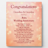 Grootouders Ruby Wedding Jubileum Fotoplaat (Voorkant)