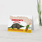 Grootouders Sneezin's Groeten met Armadillo Kaart (Voorkant)