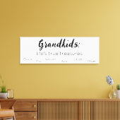 Grootouders Teken met kleinkinderen Namen Canvas Afdruk (Insitu (Woonkamer))