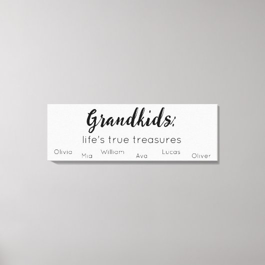 Grootouders Teken met kleinkinderen Namen Canvas Afdruk (Voorkant)