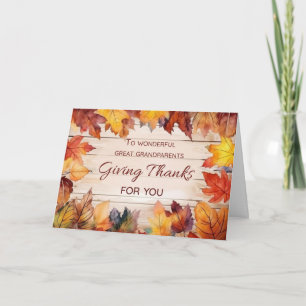 Grootouders Thanksgiving geven Bedankt Kaart