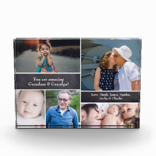 Grootouders van bewerkbare familie Collage Chalkbo Fotoblokken