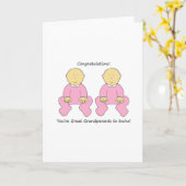 Grootouders van harte gefeliciteerd met Twin Girls Kaart (Gele Bloem)