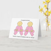 Grootouders van harte gefeliciteerd met Twin Girls Kaart (Gele Bloem)