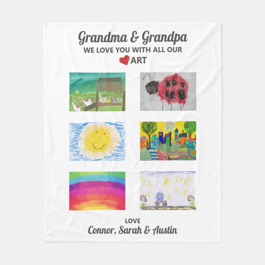 Grootouders van kleinkinderen houden van kunst fleece deken (Voorkant)