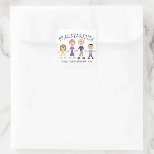 Grootouders Vierkante Sticker (Tas)