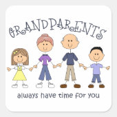 Grootouders Vierkante Sticker (Voorkant)