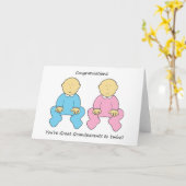 Grootouders voor tweeling gefeliciteerd kaart (Gele Bloem)