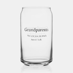 Grootouders we houden van je naam toe te voegen ee blikvorm glas
