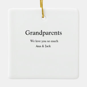 Grootouders we houden van je naam toe te voegen ee keramisch ornament