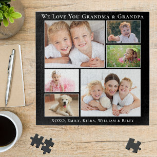 Grootouders We Love You Gepersonaliseerde foto Zwa Legpuzzel