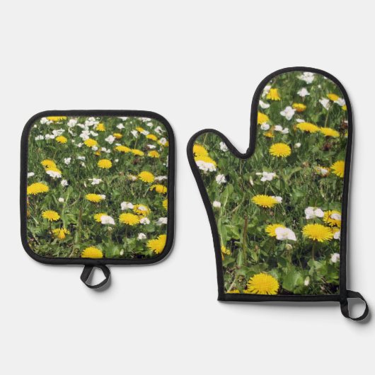 Grootouders Wild Flowers Ovenwant & Pannenlap Set (Voorkant)