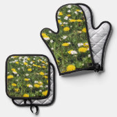 Grootouders Wild Flowers Ovenwant & Pannenlap Set (Voorkant / Achterkant)