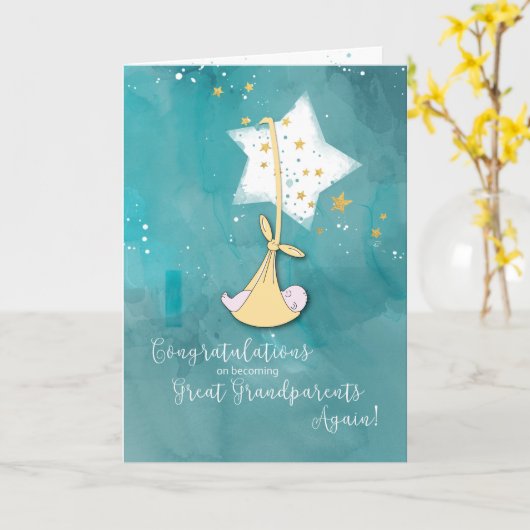 Grootouders worden, gefeliciteerd kaart (Gele Bloem)