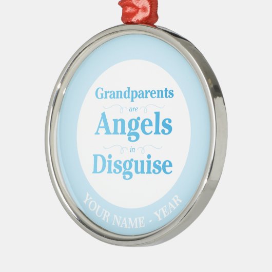 Grootouders zijn Angels in Disguise Metalen Ornament (Links)