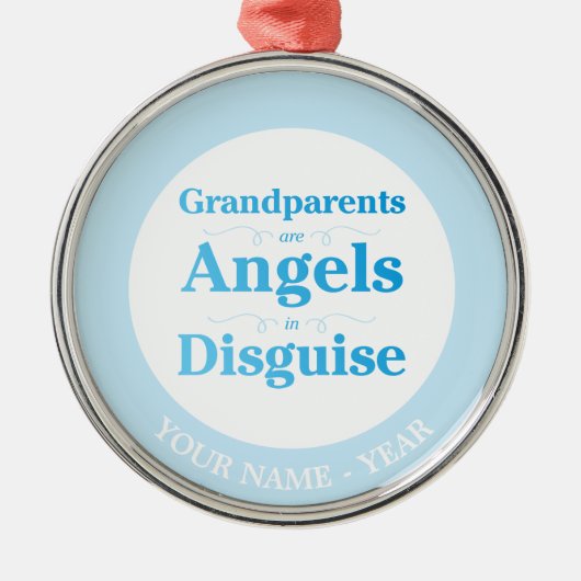 Grootouders zijn Angels in Disguise Metalen Ornament (Voorkant)