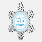 Grootouders zijn Angels in Disguise Tin Sneeuwvlok Ornament (Rechts)