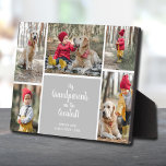 Grootouders zijn de grootste fotocollage fotoplaat<br><div class="desc">Een vijf foto-collage van uw kind/kinderen, hun namen en het bericht "Mijn grootouders zijn de grootst!" in de tekst van de kikkerletters wordt direct op het hardboard geplaatst voor een verbluffend scherp afbeelding met een gemakkelijk schoon oppervlak. Tabletop, op een plank of bureau, is deze plak met een ingebouwde esel...</div>