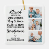 Grootouders zonder zegen Aangepast 3 Foto collage Keramisch Ornament (Voorkant)