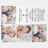 Grootouders zonder zegen Aangepast 4 Foto collage Fleece Deken (Voorkant (Horizontaal))