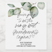 grootouders Zwangerschap Aankondiging nieuwe baby Wijn Etiket (Enkel label)