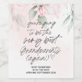 grootouders Zwangerschap Aankondiging nieuwe baby Wijn Etiket (Enkel label)