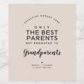 Grootouders | Zwangerschap Aankondiging op maat Wijn Etiket (Enkel label)