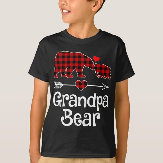 Grootpa Beer Kerstmis Pajama Red Pset Buffalo Ma T-shirt (Voorkant)