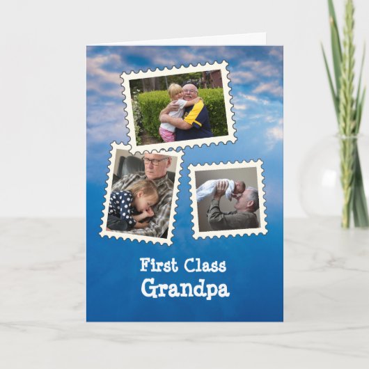 Grootpa Best Grandpa 3 Aangepaste foto Kaart (Voorkant)