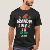 Grootpa elf familie bijpassend kerstcadeaunummer t-shirt (Voorkant)