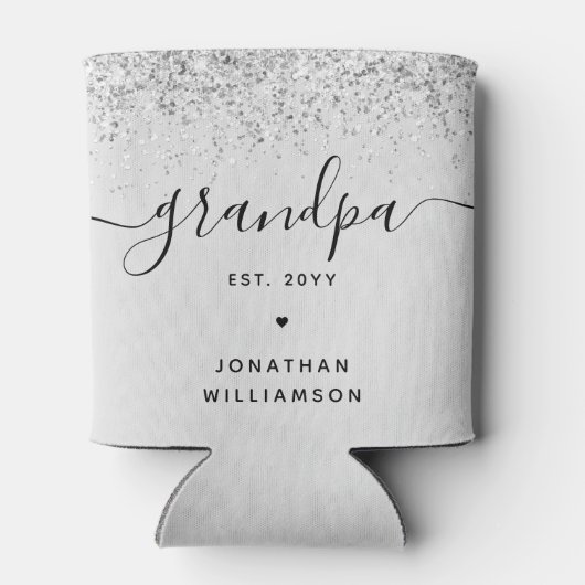 Grootpa Est Glitter Confetti Custom Grandpa Gifts Blikjeskoeler (Achterkant)