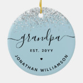 Grootpa Est Glitter Confetti Custom Grandpa Gifts Keramisch Ornament (Achterkant)
