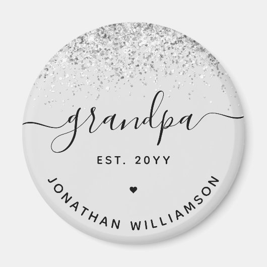 Grootpa Est Glitter Confetti Custom Grandpa Gifts Magneet (Voorkant)