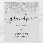 Grootpa Est Glitter Confetti Custom Grandpa Gifts Wijn Etiket (Enkel label)
