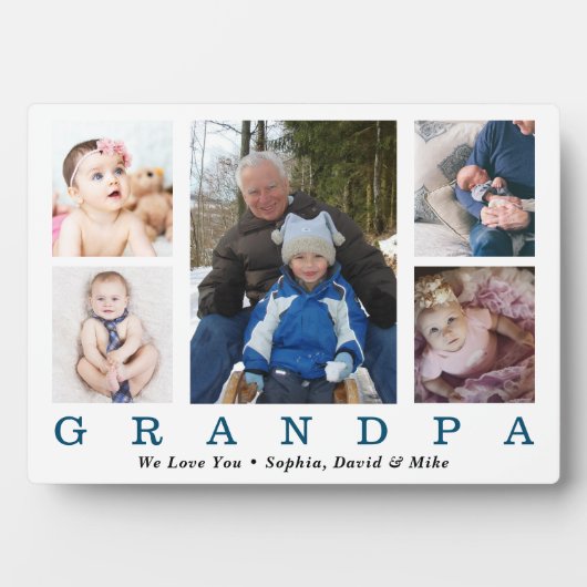 Grootpa Fathers Day Photo Collage Custom Fotoplaat (voorkant)
