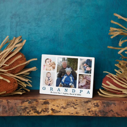 Grootpa Fathers Day Photo Collage Custom Fotoplaat (Zijkant)