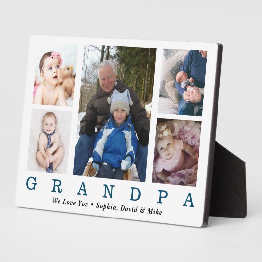 Grootpa Fathers Day Photo Collage Custom Fotoplaat (Zijkant)