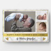 Grootpa First Vaderdag 3 Fotomarmer en Gold Fotoplaat (voorkant)