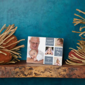 Grootpa First Vaderdag 4 Foto Collage Gray Fotoplaat (Zijkant)